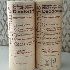 HEY HUMANS ALUMINUM FREE NATURAL DEODORANT - ROSEWATER GINGER - SET OF 2